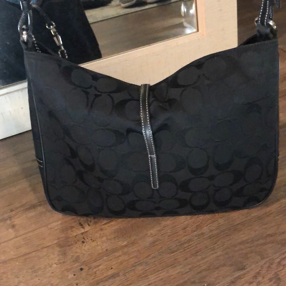 Black Coach Monogram Shoulder Bag - Picture 2 of 10
